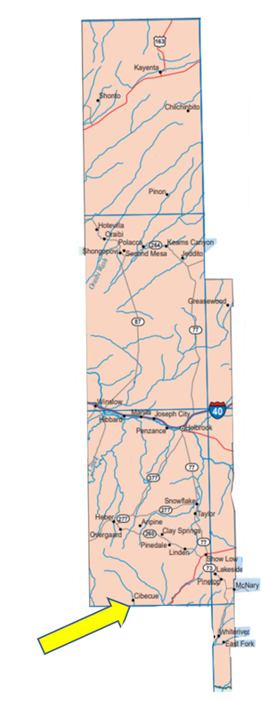 Cibecue on AZ Map