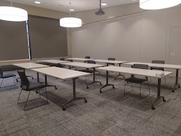 Image of Gathering Place Room B divided set up classroom style