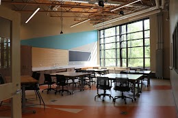 Image of Idea Lab set up with tables in quads