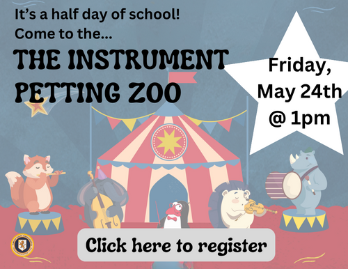 Half day of school come to the musical petting zoo registation included