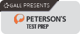 Image includes a link to Peterson's Test Prep website, presented by Gale Databases. Image includes logos for both Gale and Peterson's.