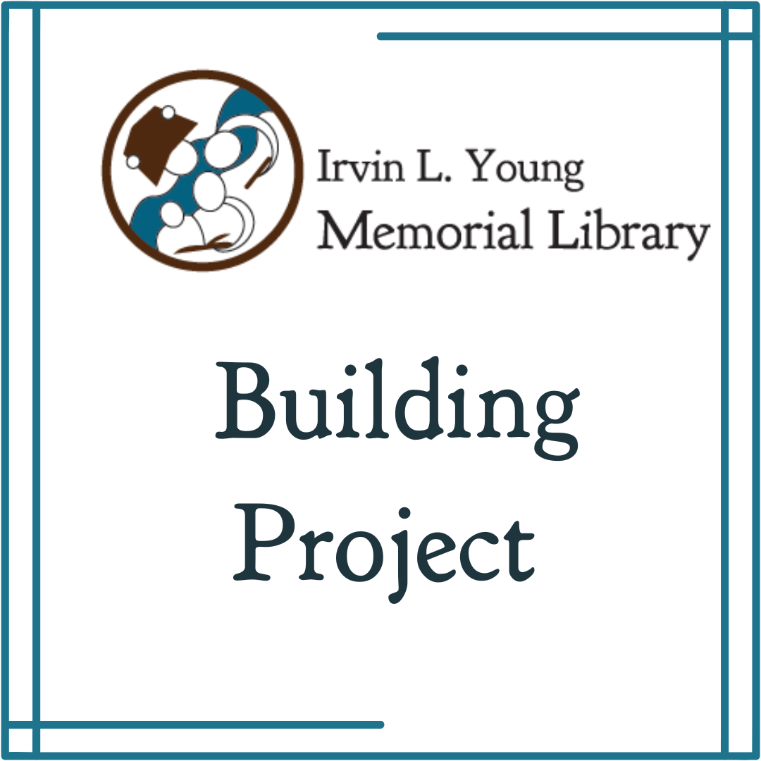 Library logo and text that says building project