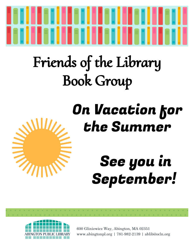 friends of the library book club summer image