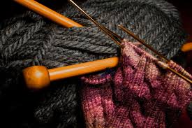 Image of knitting needles and yarn