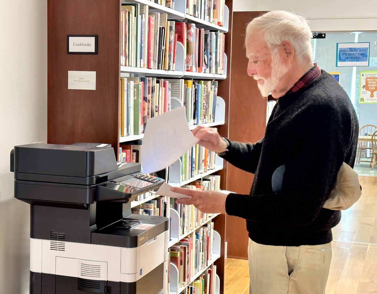 Man using copy machine at the library