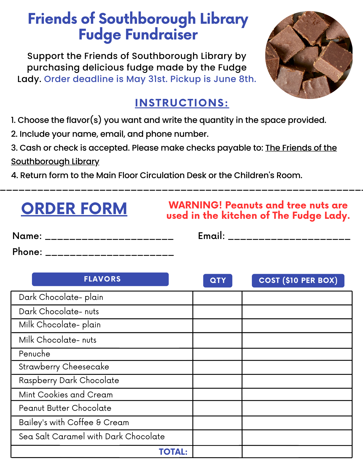 Fudge order form