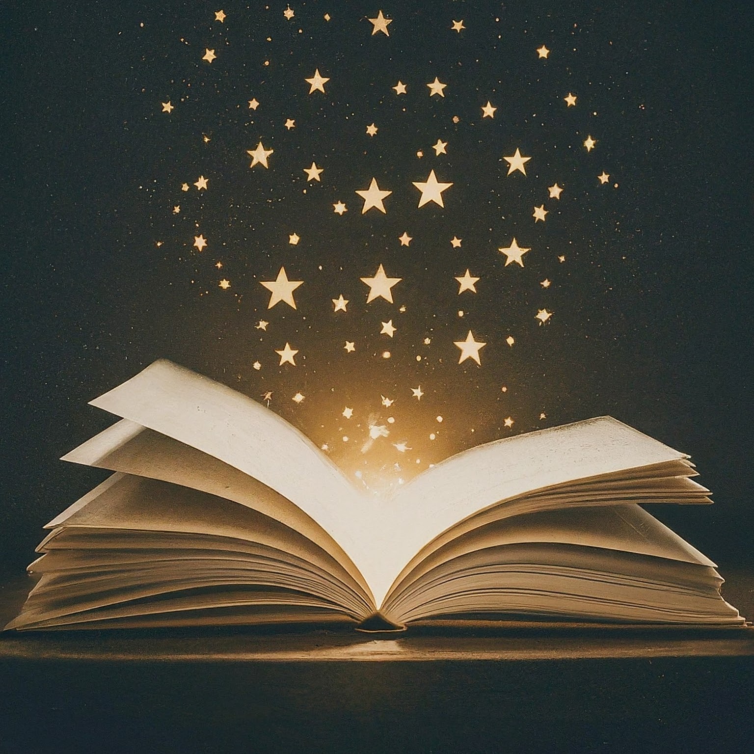 Open Book with Stars