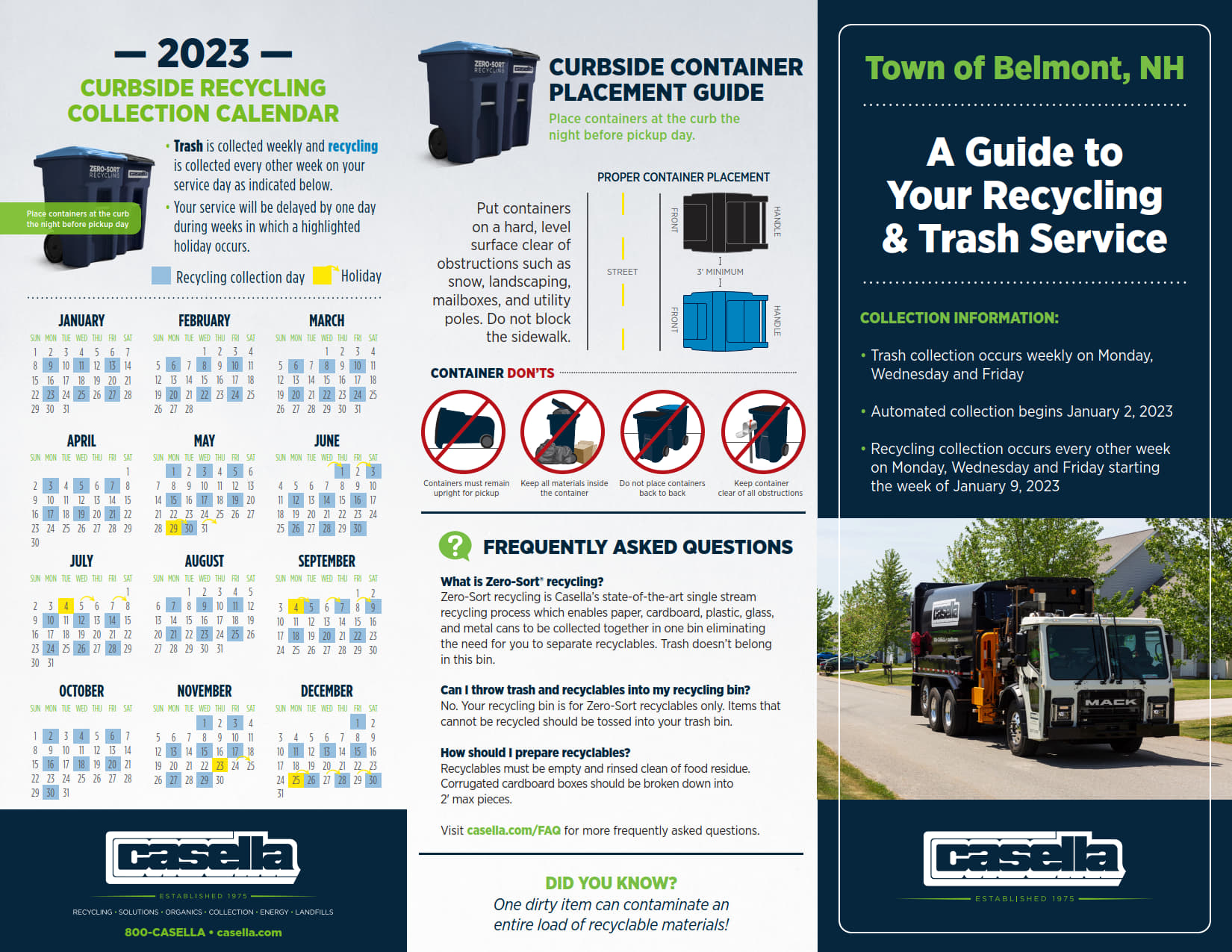 Trash & Recycling Guide & Schedule