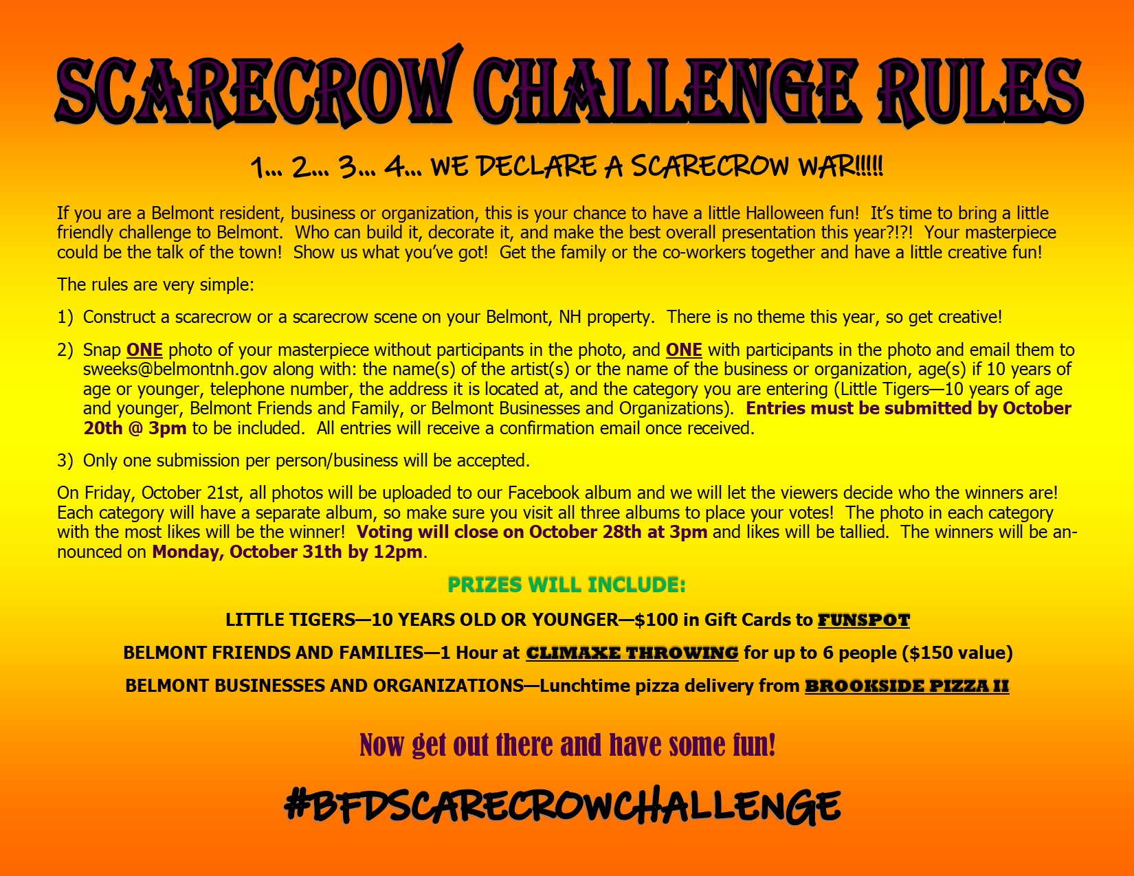 BFD Scarecrow Challenge Rules