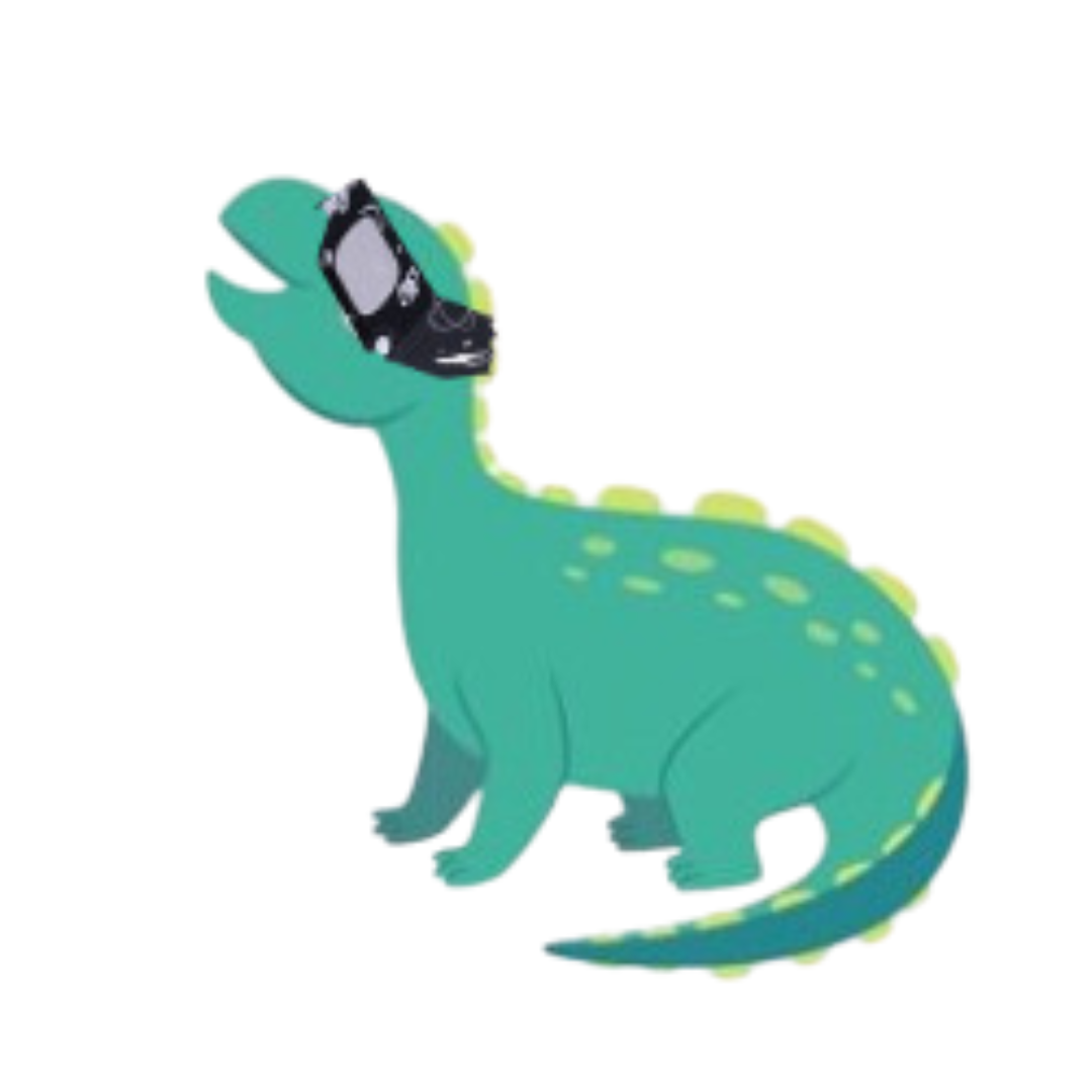 dinosaur with glasses
