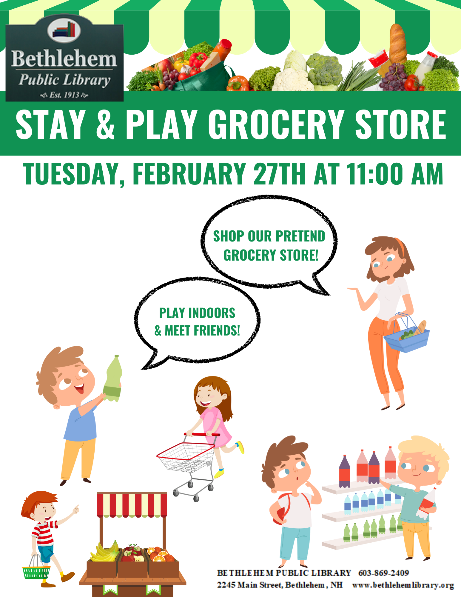 Preschool Stay & Play Tuesday, February 27th 11am-3pm