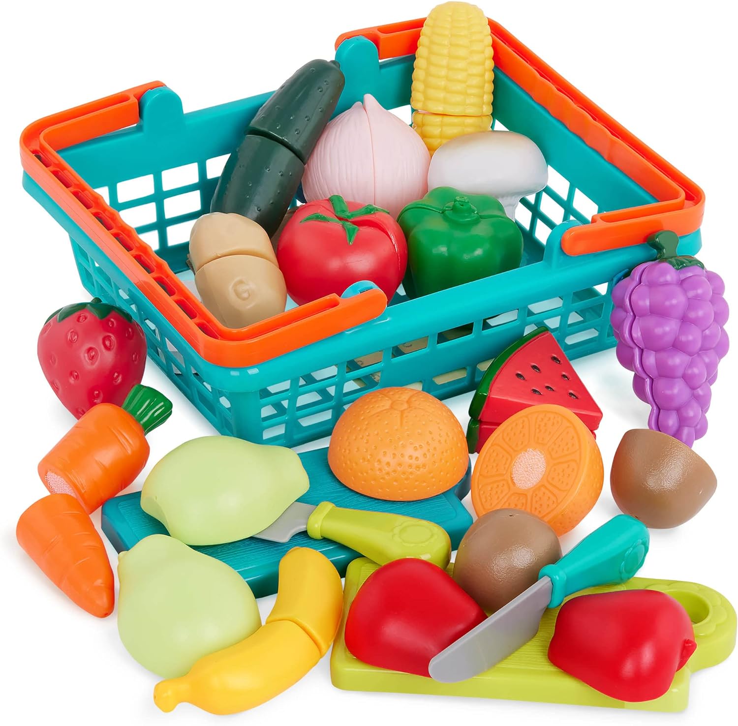 basket with play food