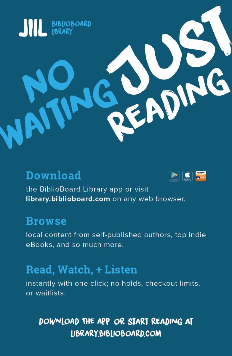 Graphic describing the download process for BiblioBoard library app.
