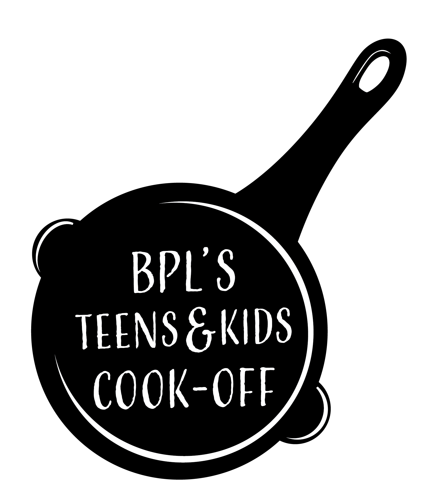 An image of a frying pan with the words, BPL Teen & Kids Cook-off