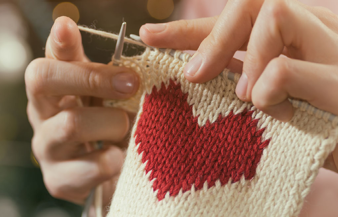 An image of a knitting project. 