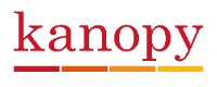 Kanopy logo, includes link to login page.