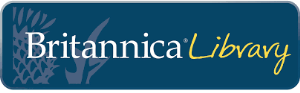 Britannica Library logo, includes link to login page.