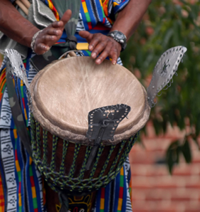 picture of african drum beoing played