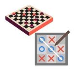 Checkers and Tic tac toe