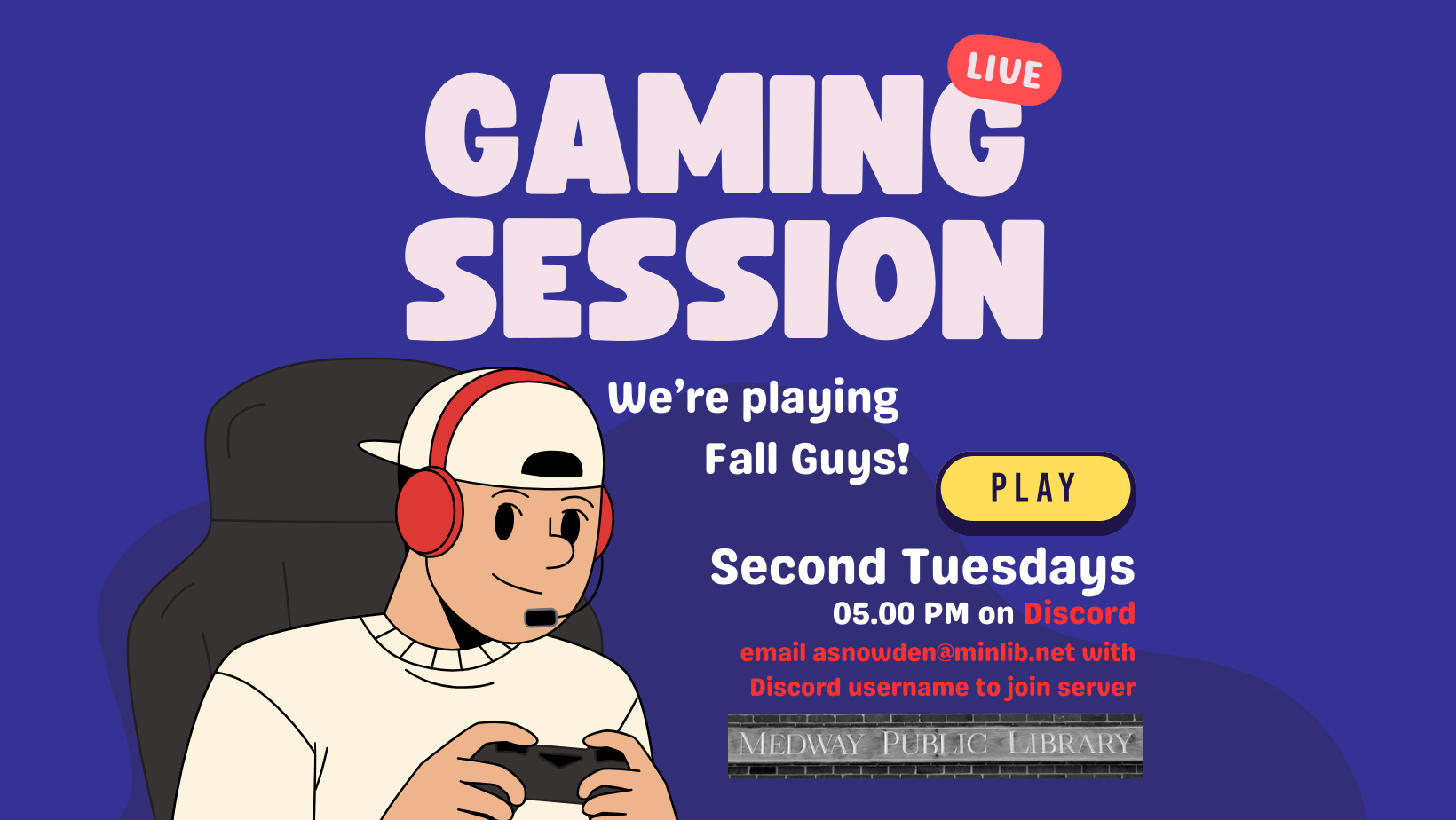 Discord Gaming second Tuesdays at 5