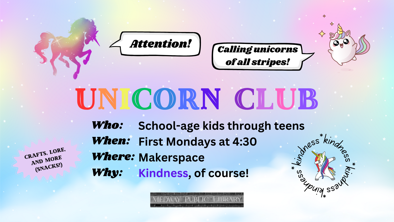 Unicorn Club on First Mondays