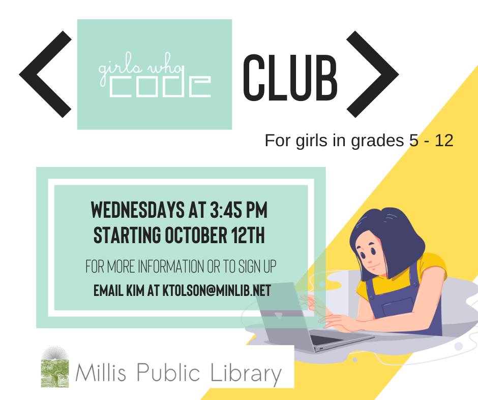 Girls Who Code at Millis Library