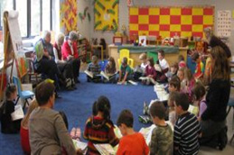 Photo of the Moultonborough Library Friends and Kindergarten children