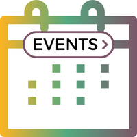 Calendar graphic linking to the event calendar.