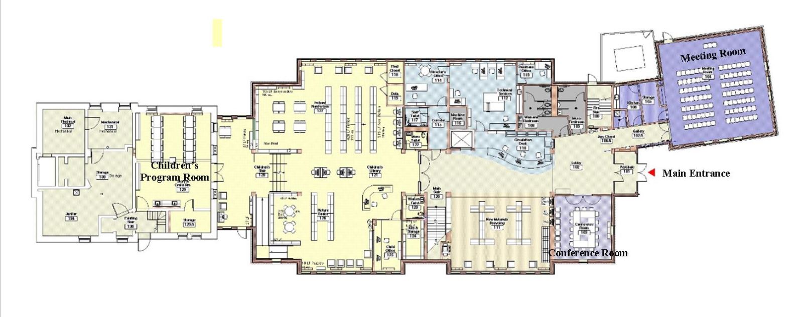 Map of library lower level