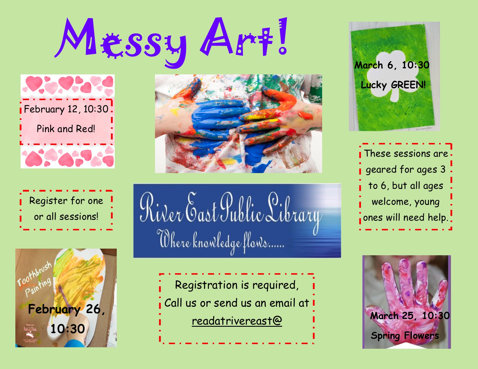 Poster advertising our upcoming messy art program