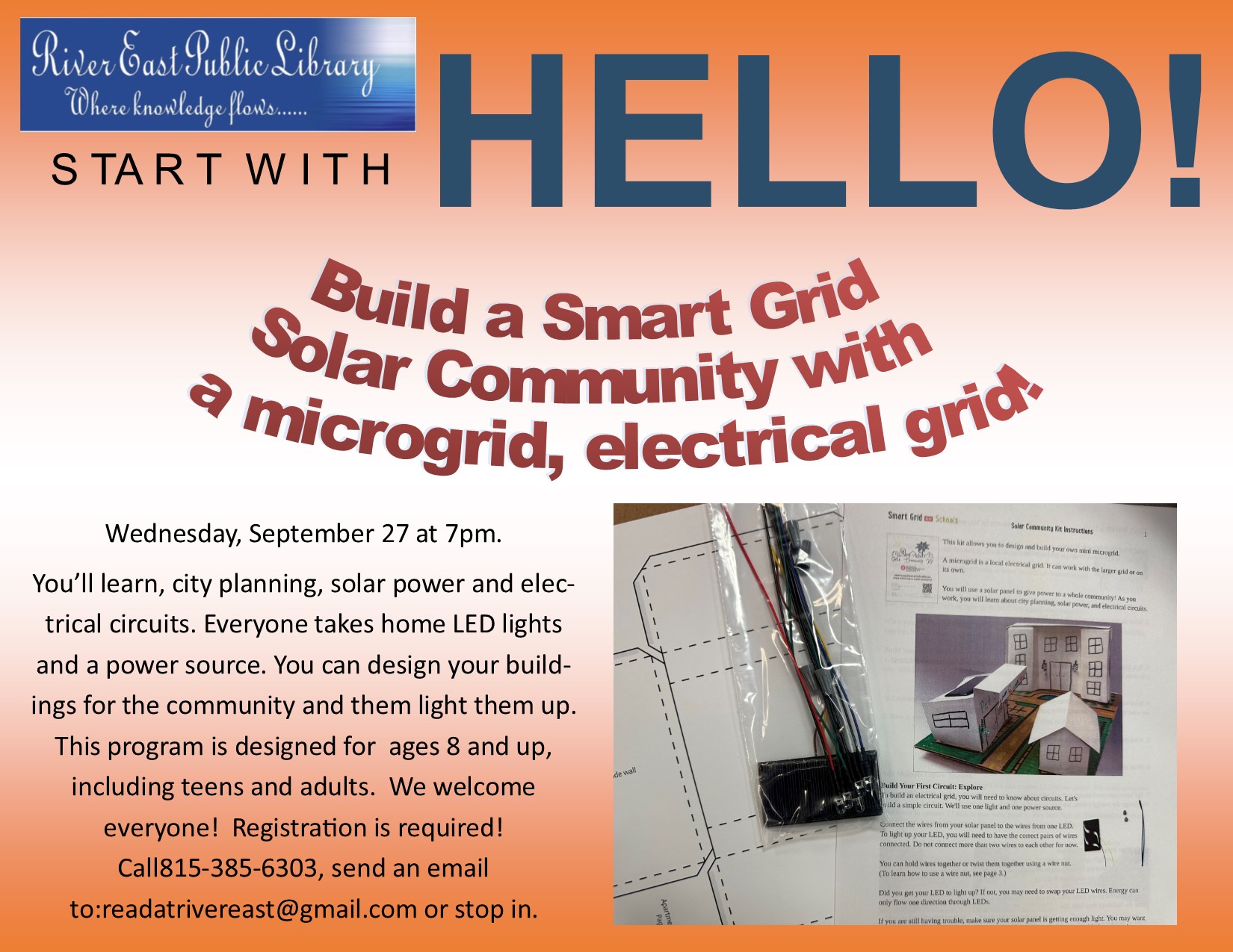 Flyer advertising our upcoming Solar Electrical Grid project