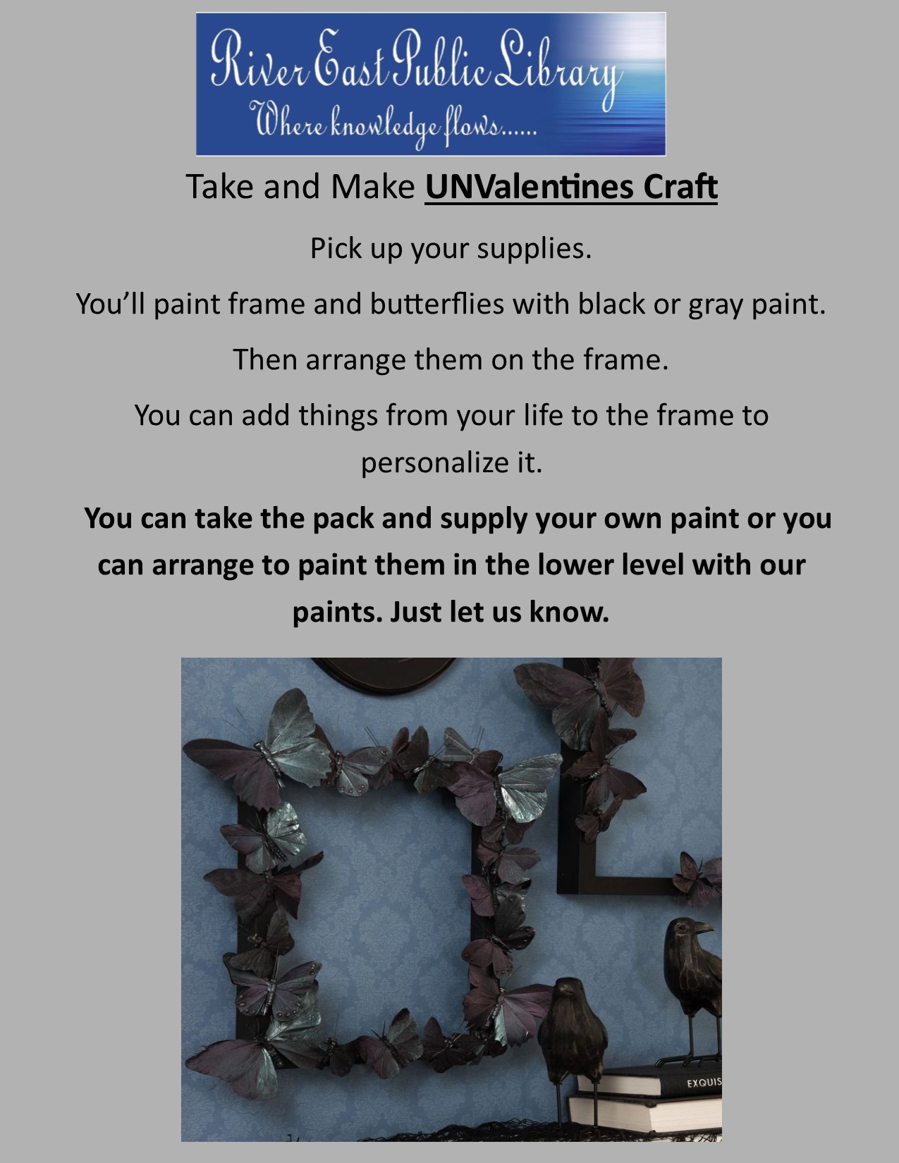 Poster advertising our Unvalentines Craft