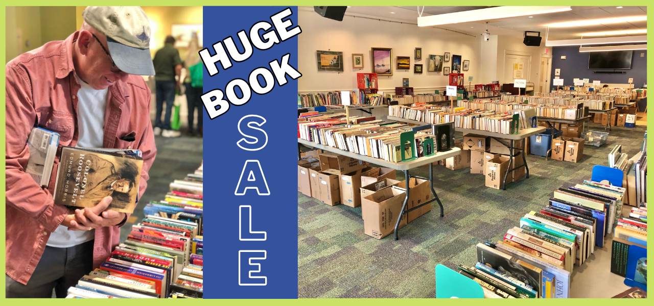 Picture of book sale in Rockport Room