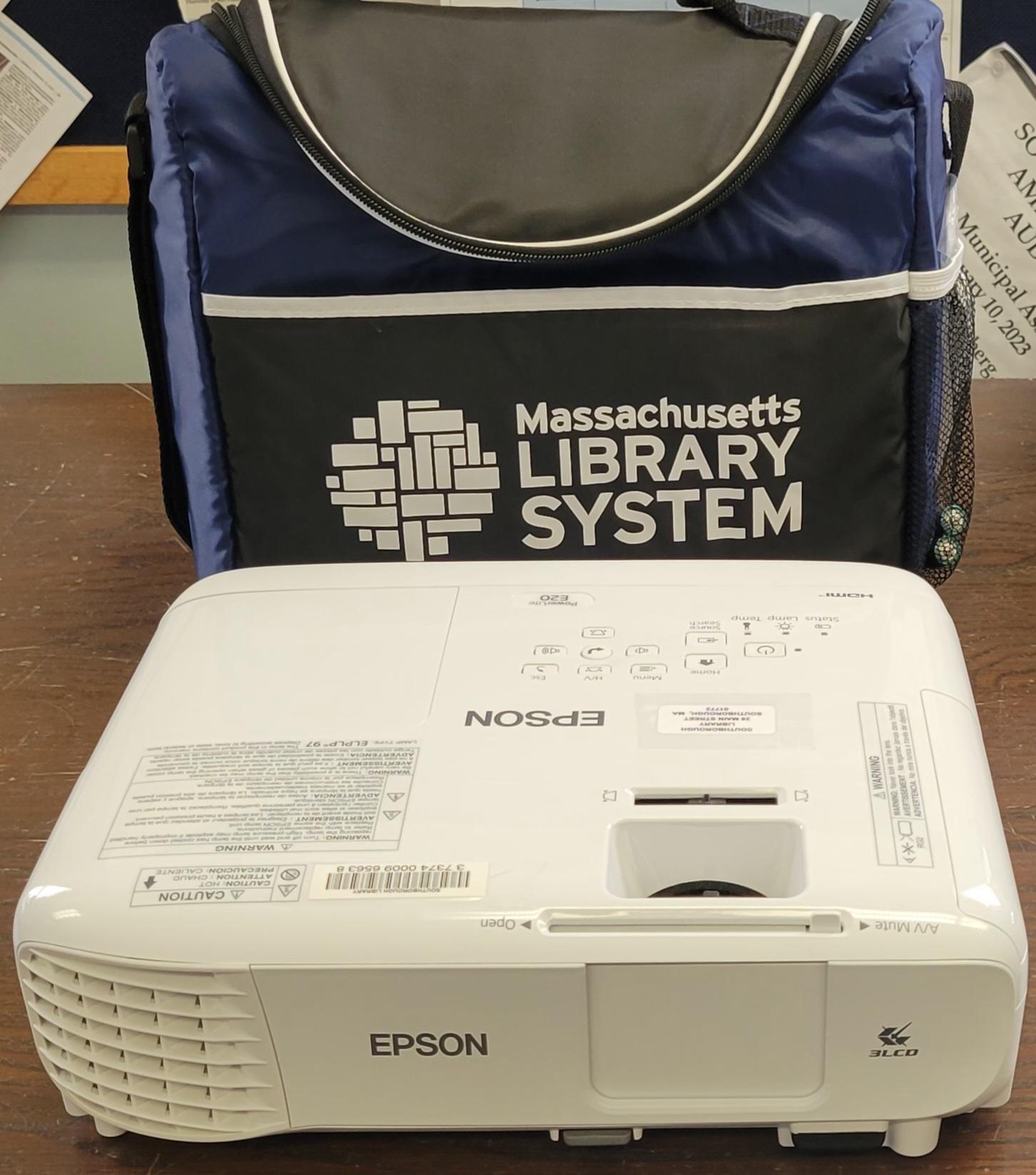 Epson Projector in front of case