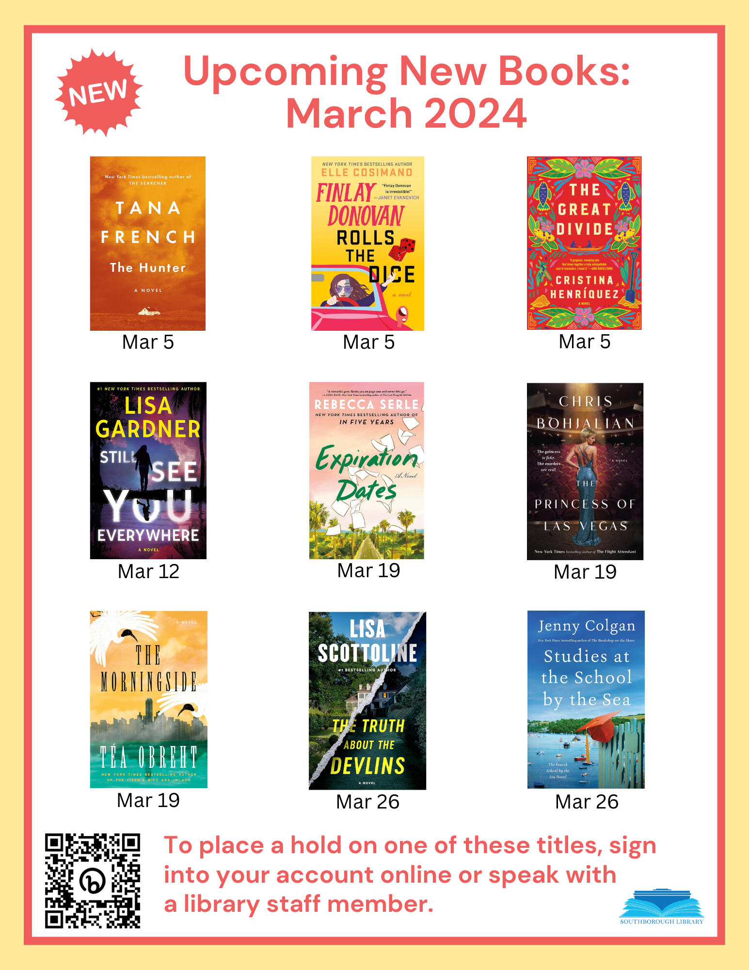 upcoming new book flyer for March 2024