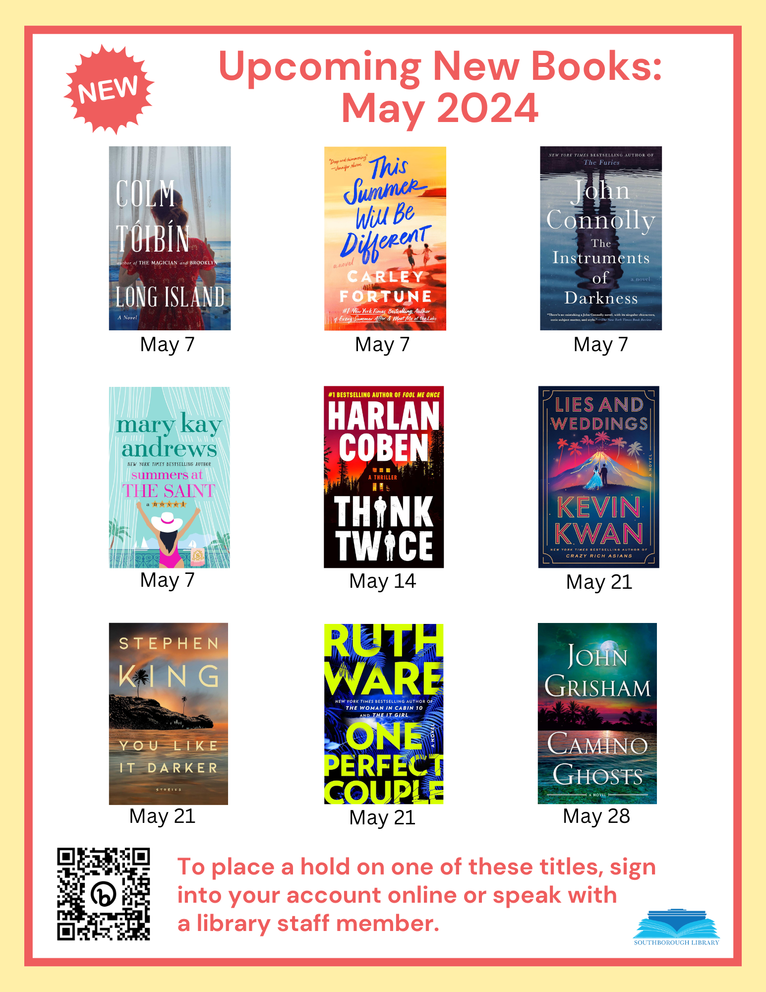 Upcoming New Books flyer