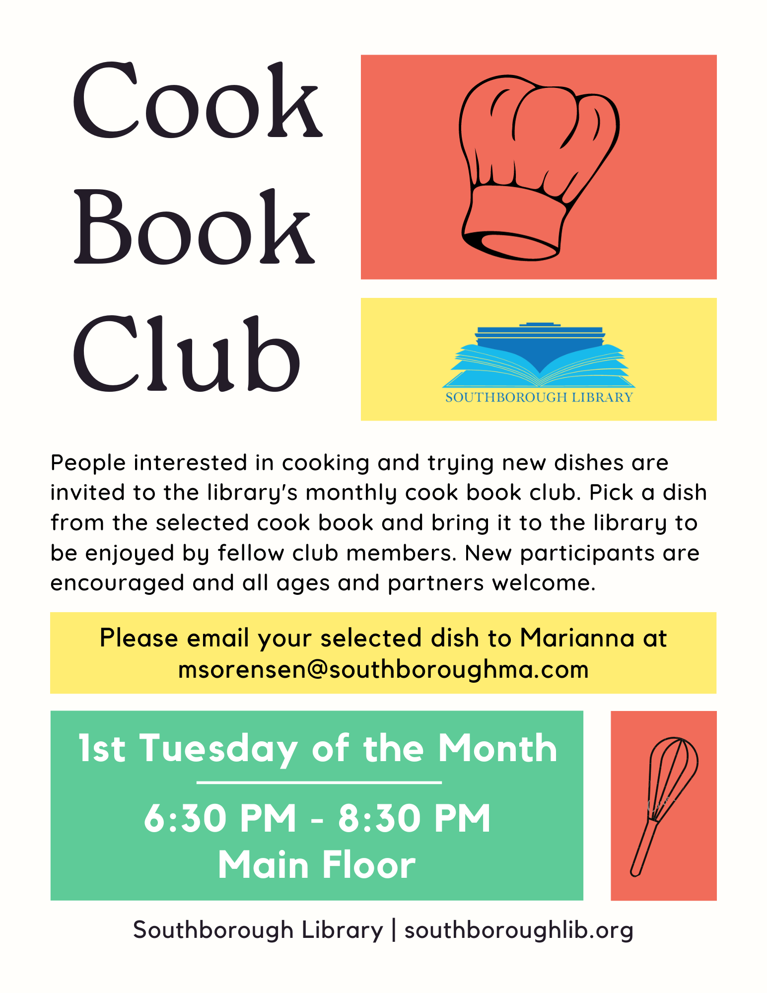 Cook Book Club flyer