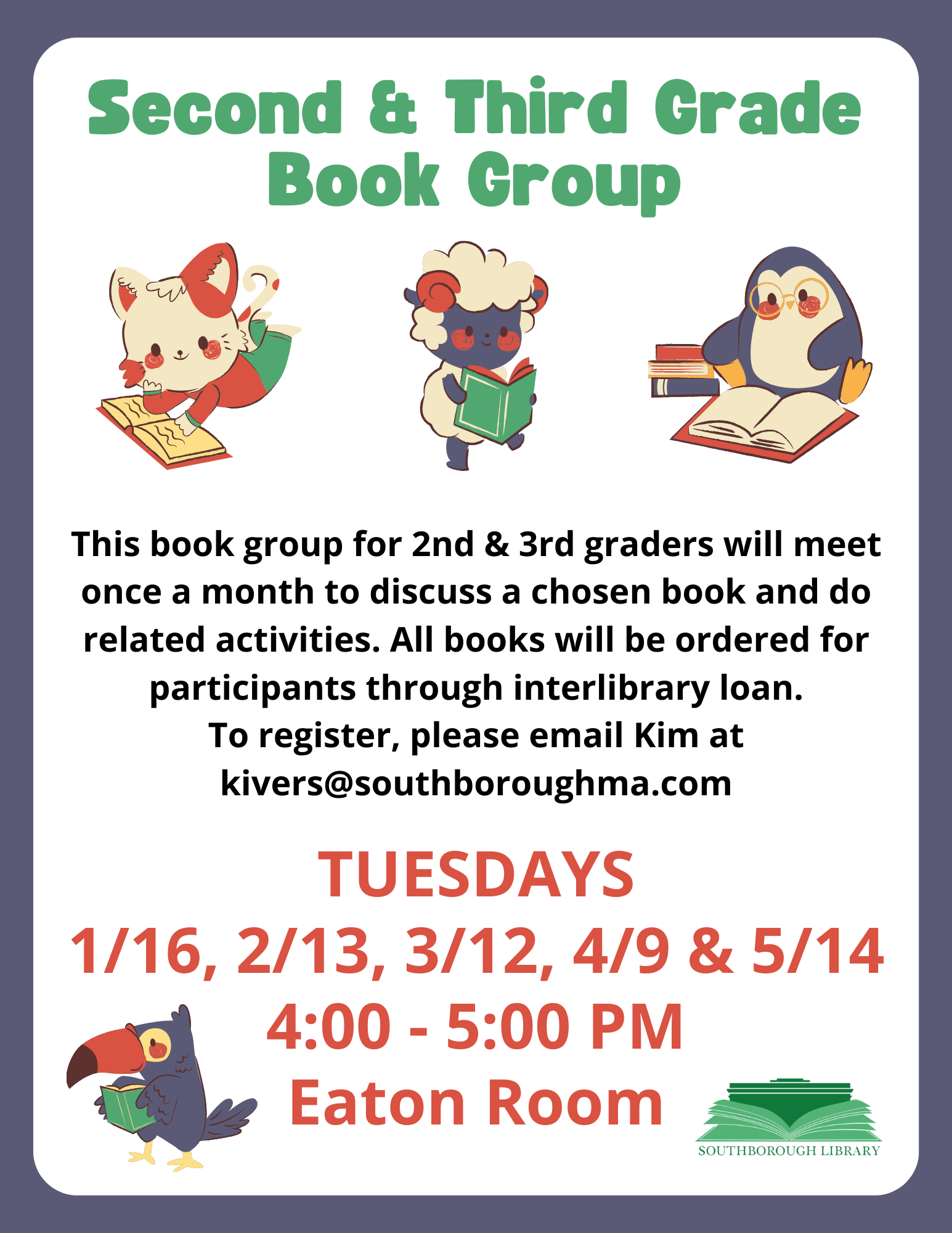 Second and Third Grade Book Group flyer