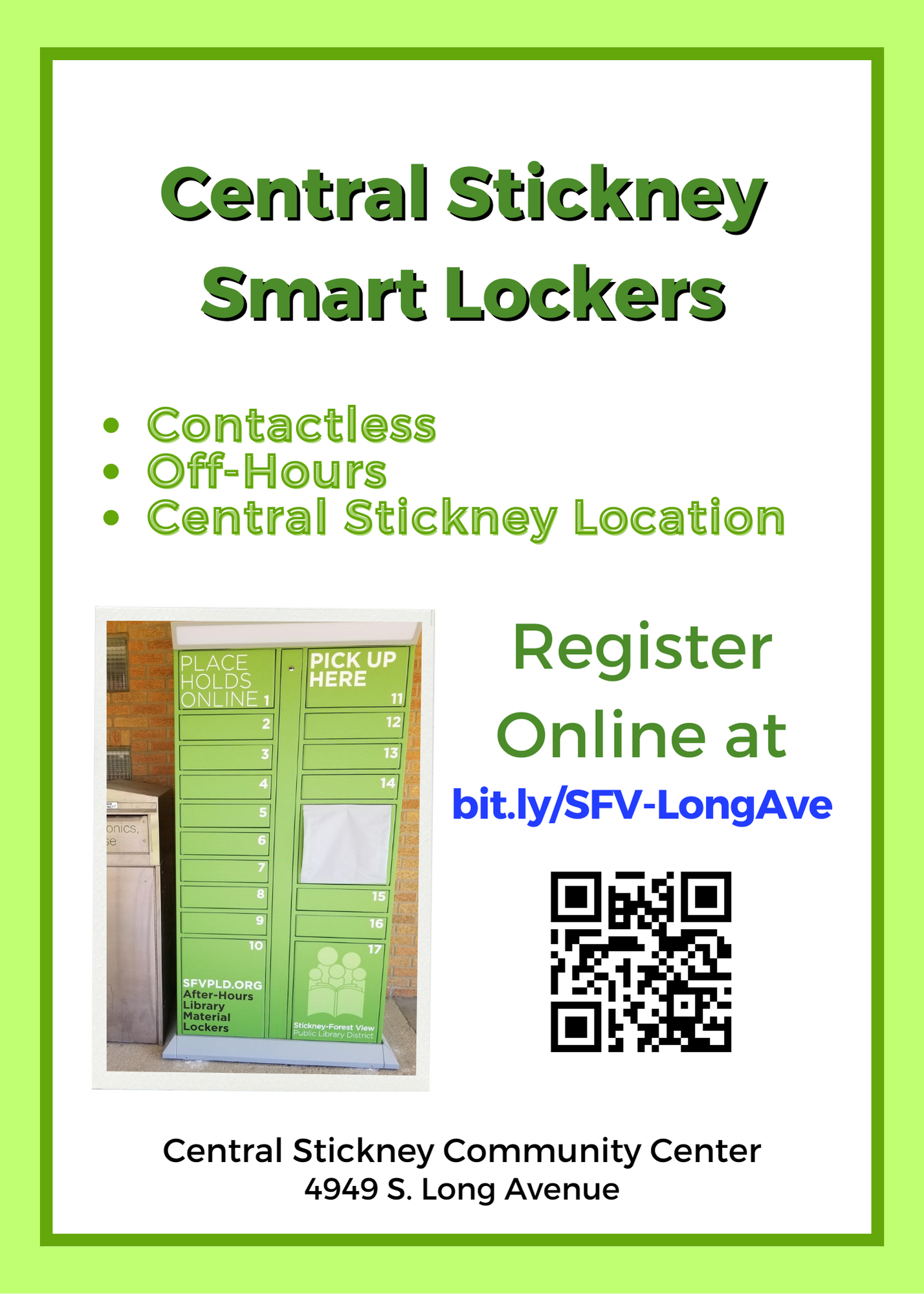 Click for Central Stickney location smart locker registration.