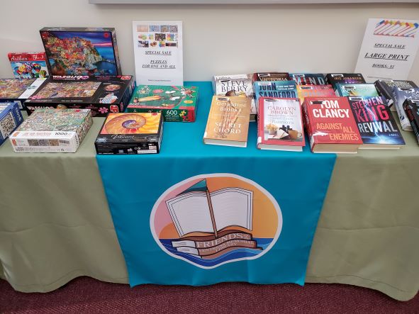 Photo of the book sale table.