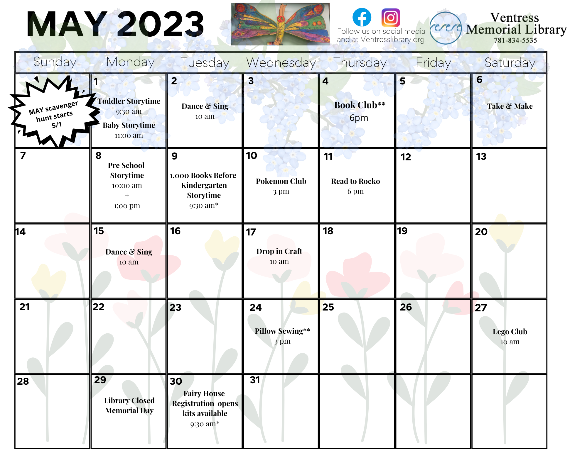 Children's Event Calendar May