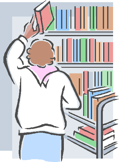 Person shelving books