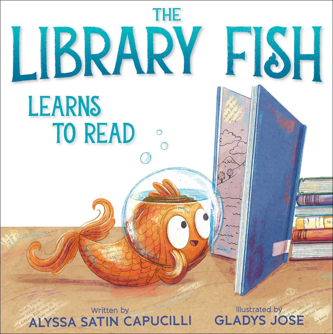 Illustration of a fish with a book