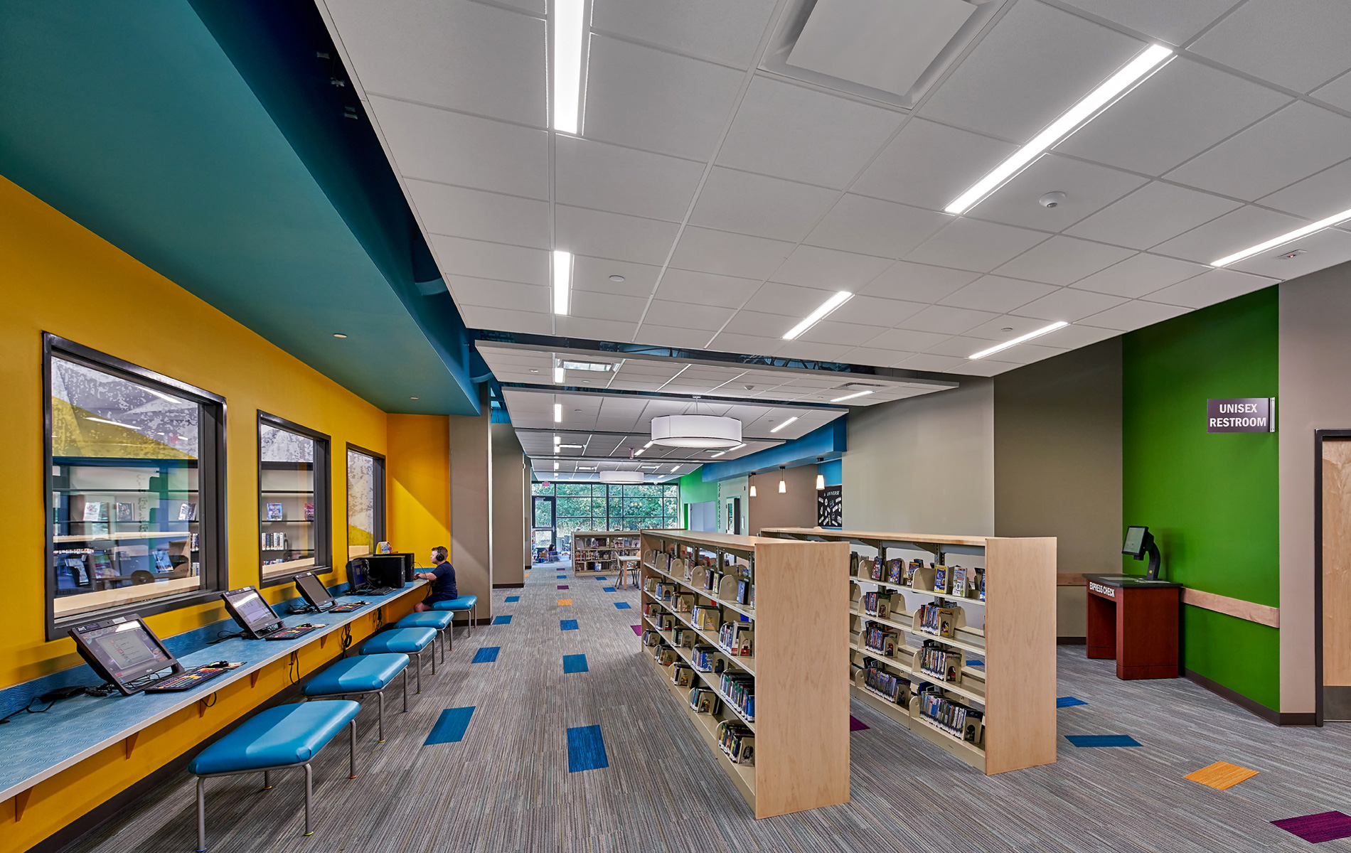 Image of interior of White Lake Library childrens' section